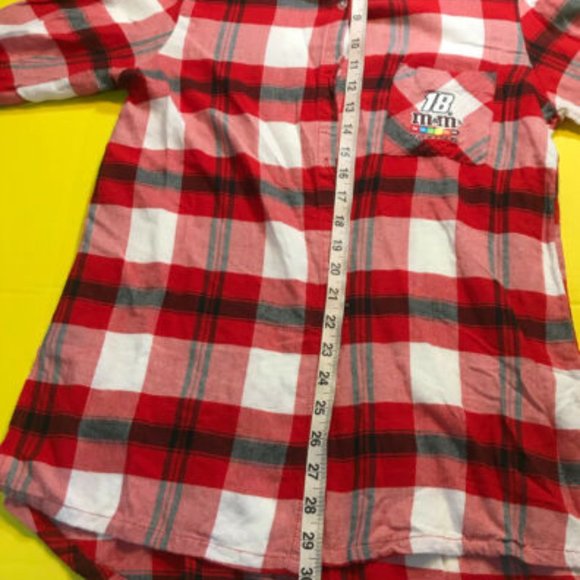 Kyle Busch M&M's Women's Long Sleeve Flannel Nascar Shirt ( Rare ) - Picture 2 of 9